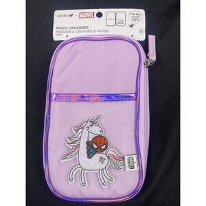 Yoobi x Marvel Spider-Man Unicorn Pencil Organizer Purple Holographic Case NEW